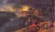 Mossa, Gustave Adolphe Scene of War and Fire oil painting picture wholesale